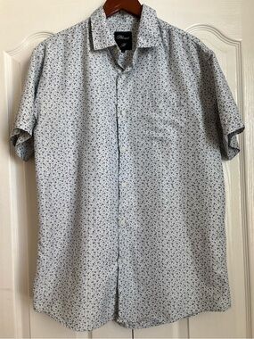 Planet B Men's Short-Sleeve Button-Down Shirt - Light Blue